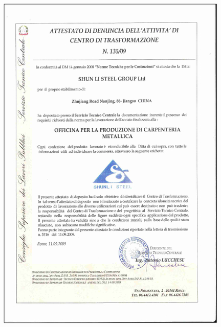 Certificado italiano