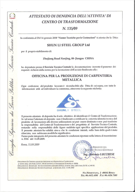 Certificado italiano